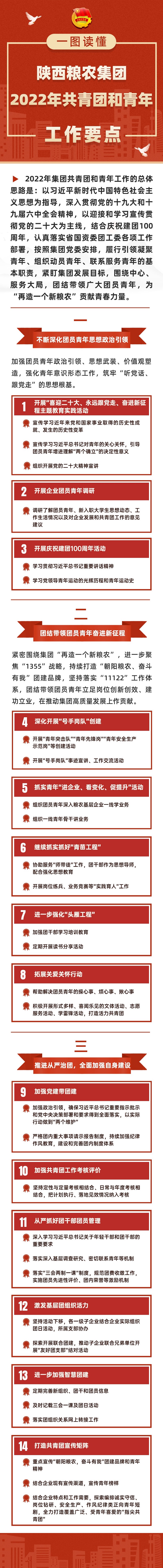 一圖讀懂陜西糧農集團2022年共青團和青年工作要點